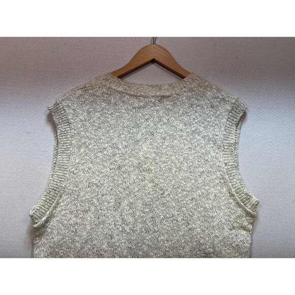 Winona Men's V Neck Pullover Wool Sweater Knit Sleeveless Size XL Tan Stretch - Picture 10 of 11